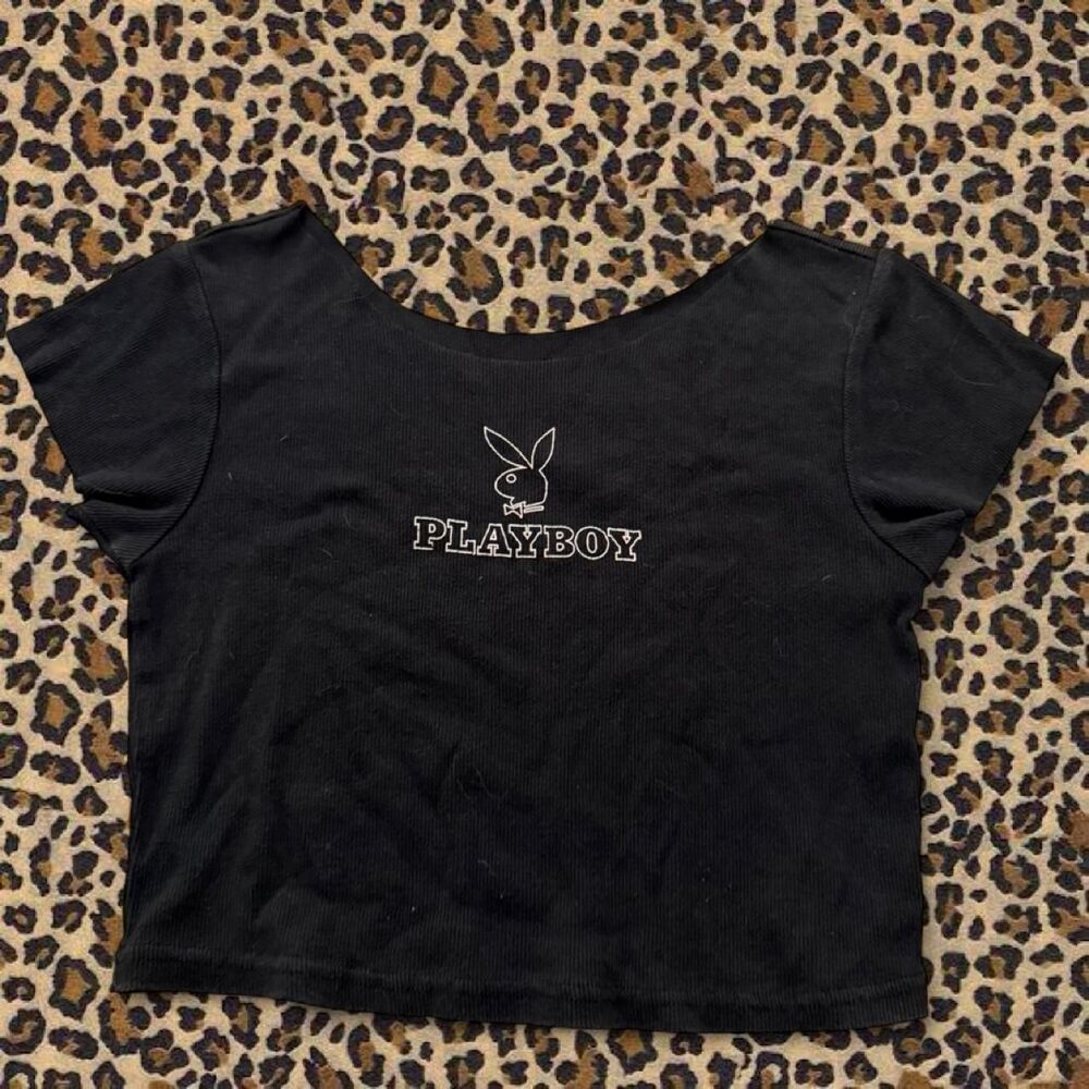 Playboy Women's Black Crop-top